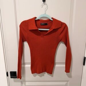 Zesica Women's Long Sleeve Ribbed Polo Top